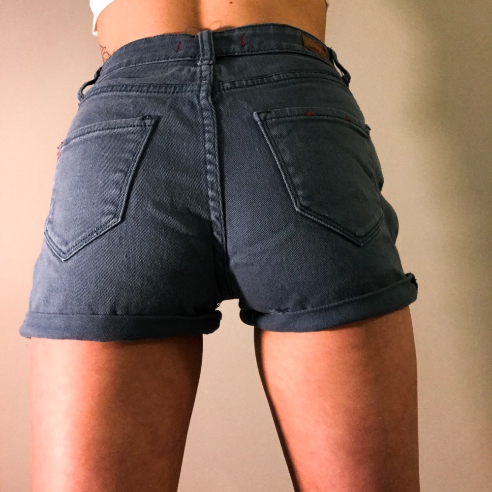High Rise Blue Shorts - Picture 3 of 3